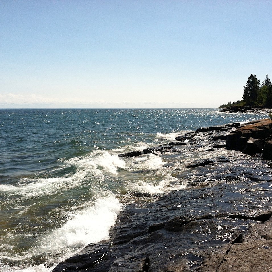 waves on rocky shoreline