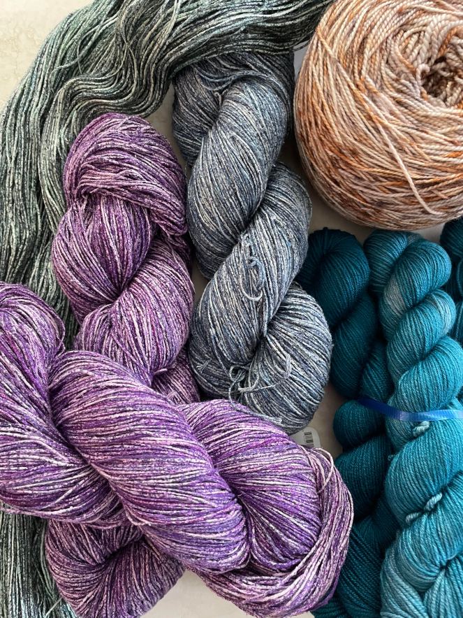 skeins of yarn in multiple colors