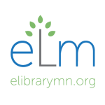 electronic library of minnesota logo in blue gray and green