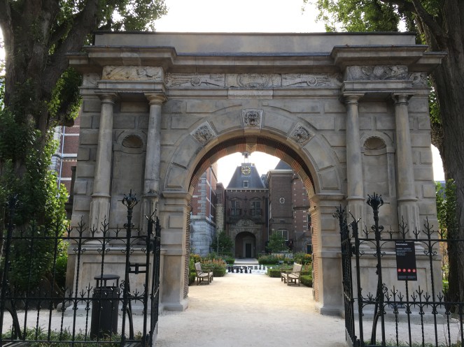 large stone gate at Rijksmuseum in Amsterdam