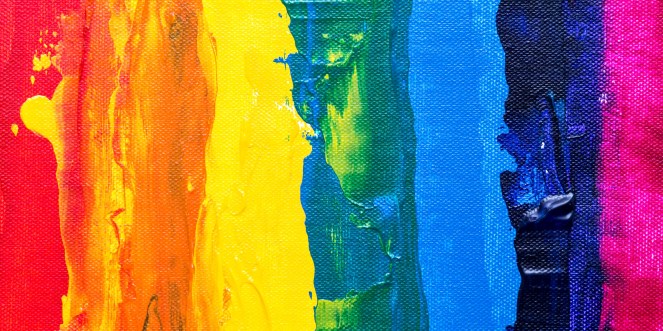 pride rainbow colors roughly painted on canvas